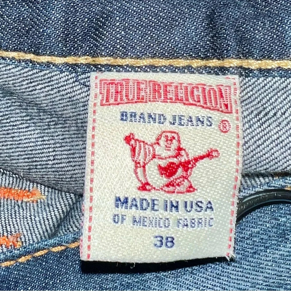 True Religion Men’s Dark Blue Denim with Contrast Stitching